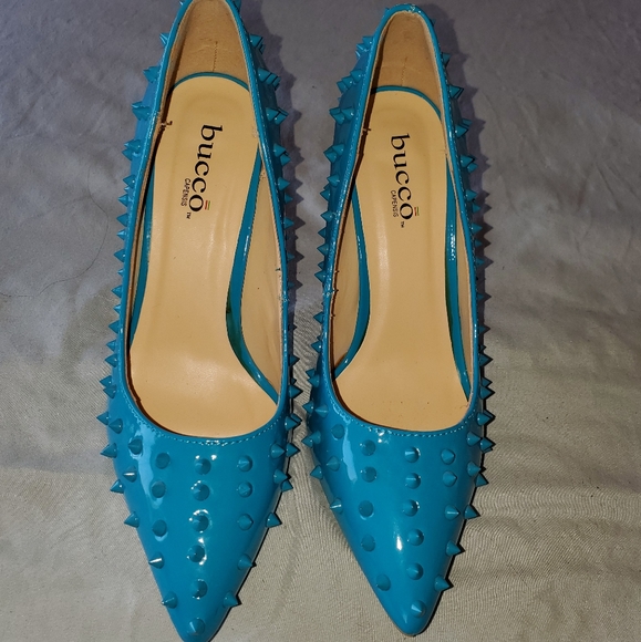 Blue Studded Heels - Picture 3 of 5